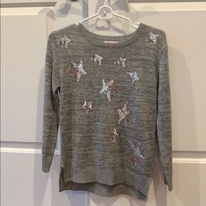 Grey Star Sequin Sweater